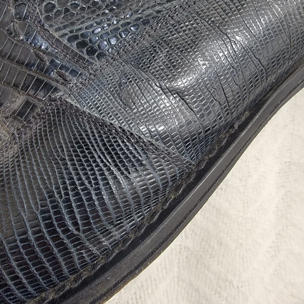 Mezlan Platinum Black Genuine Lizard Derby Lace Up Dress Shoes Tassel Men's‎ 13M - Picture 9 of 16